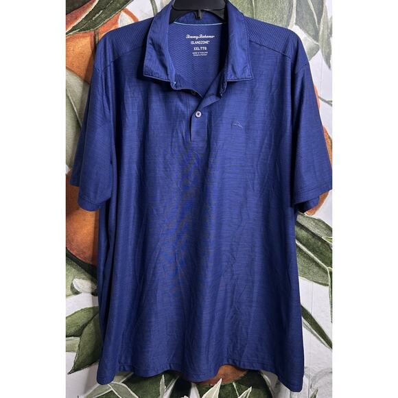 Tommy Bahama Mens 2XL Island Zone Short Sleeve Polo Shirt Blue - Picture 1 of 6